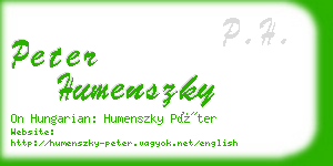 peter humenszky business card